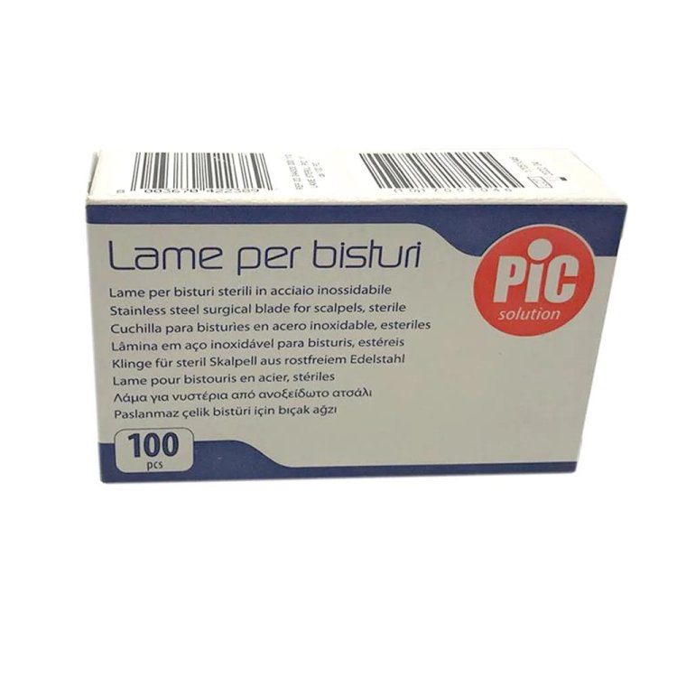 Pic Lame per Bisturi Sterili Misura 15 in Acciaio Inossidabile 100 Pezzi