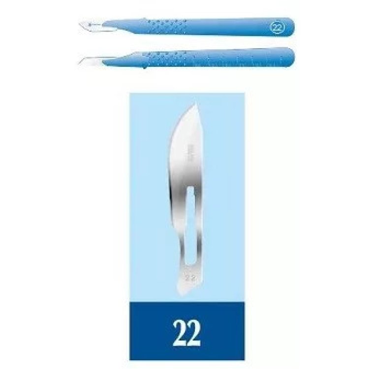 Pic Bisturi Monouso Sterile Misura 22 Acciaio Inox per Interventi - 1 Pezzo