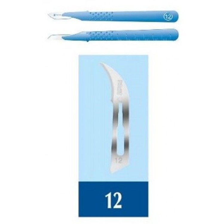Pic Bisturi Monouso Sterile Misura 12 Lama Acciaio Inox Uso Medico 1 Pezzo