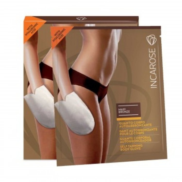Incarose Maxi Bronze Guanto Autoabbronzante Corpo Monouso con Acido Ialuronico