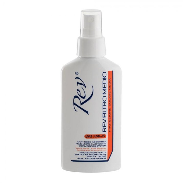 Rev Spray Solare Protezione Media SPF25 per Pelli Miste Acneiche 125ml