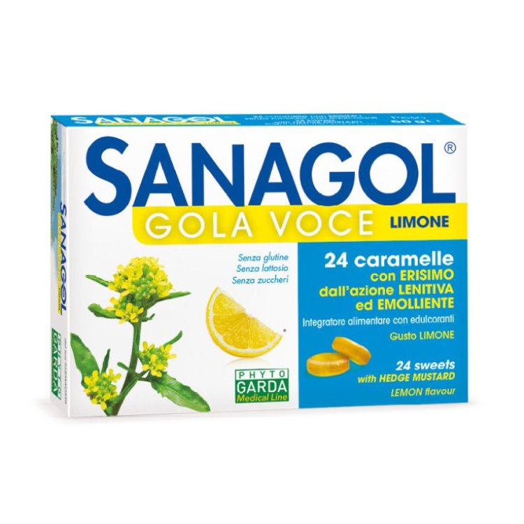 Named Sanagol Gola Voce Limone Caramelle Balsamiche Senza Zucchero 24 Unit&agrave;