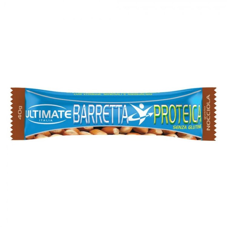 Ultimate Italia Barretta Proteica Nocciola, Snack Energetico, 40 g