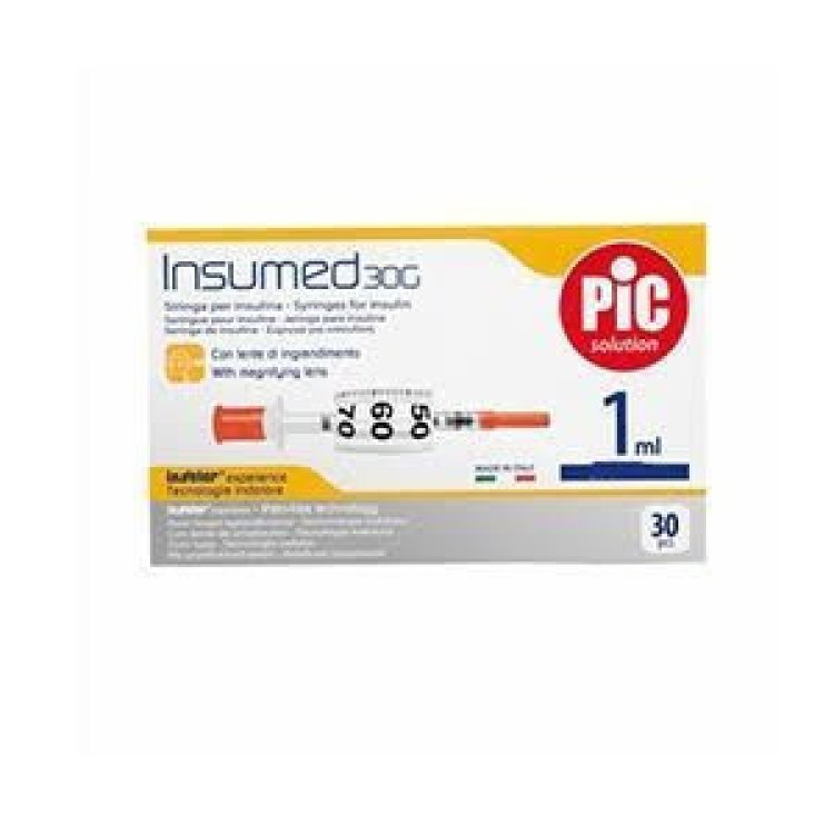 Pic Insumed Siringa Insulina 1 ml con Ago 8mm 30 Pezzi