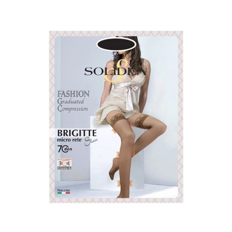 Solidea Brigitte Micro Rete 70 Calze Autoreggenti Bronzo 12/15 mmHg