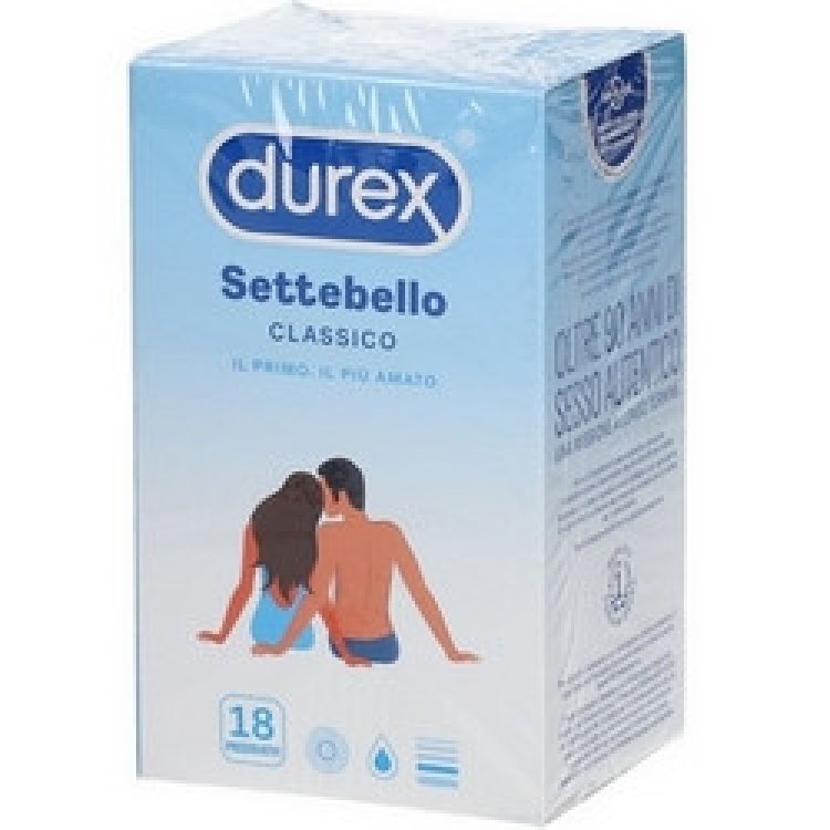 Durex Settebello Classico Preservativi Lubrificati Trasparenti 52mm 18 Pezzi