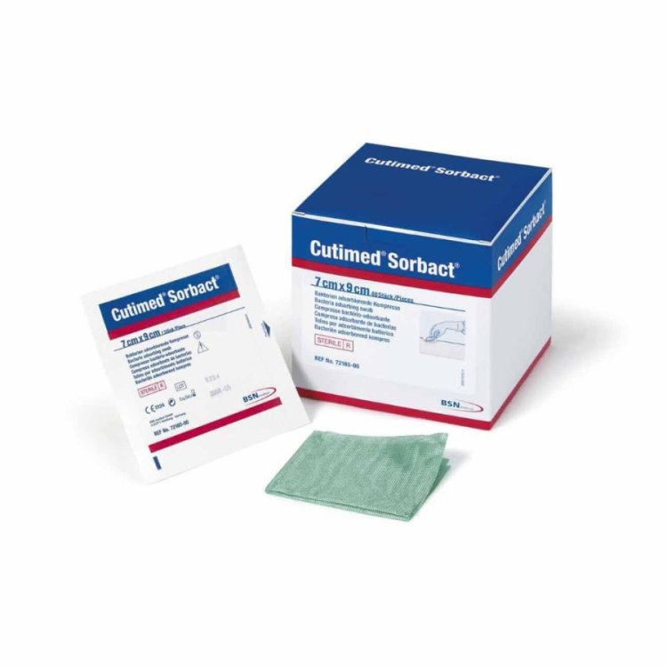 Cutimed Sorbact Medicazione Adsorbente Batterica 7x9cm - 5 Pezzi
