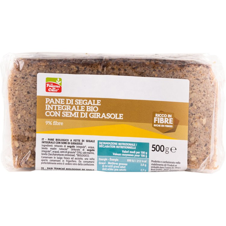 La Finestra Sul Cielo Pane di Segale Integrale con Semi di Girasole Biologico 500 g