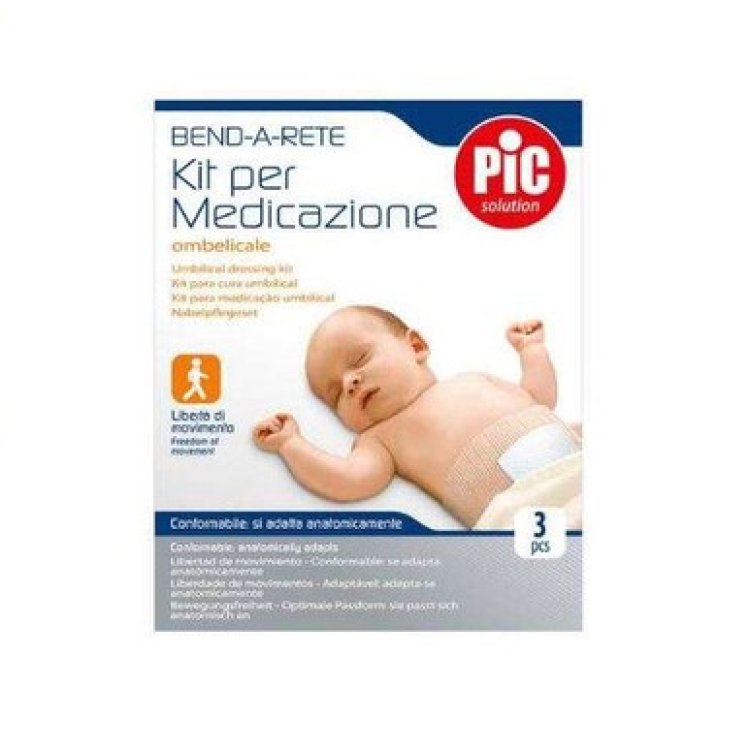 Pic Kit Benda a Rete Ombelicale Per Medicazione con 3 Bende e 3 Compresse