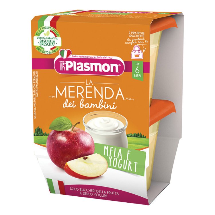 Plasmon Omogeneizzato Yogurt Mela, Alimento Infanzia, 2 Vasetti da 120g