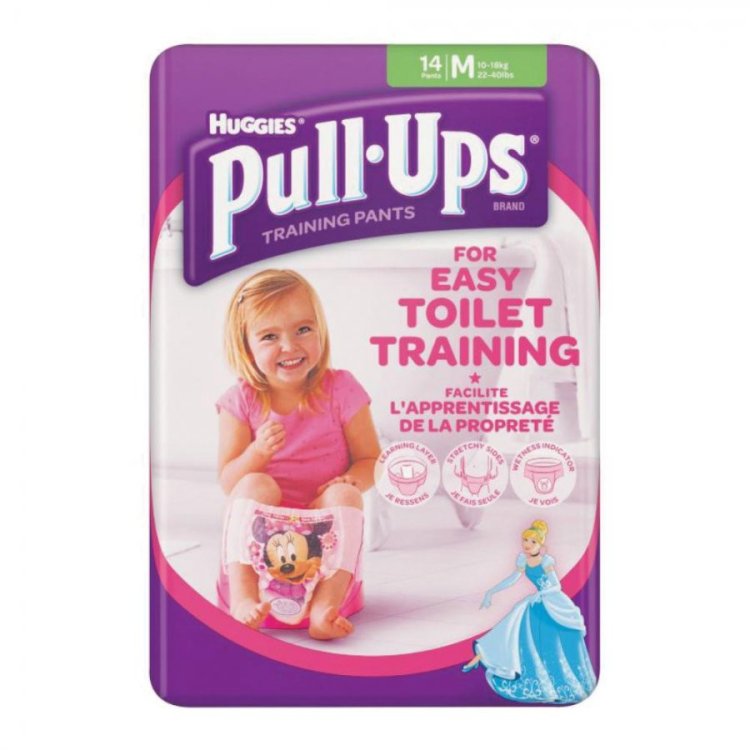 Huggies Pull Ups Girl Mutandina Assorbente 12-18 kg, 14 Pezzi