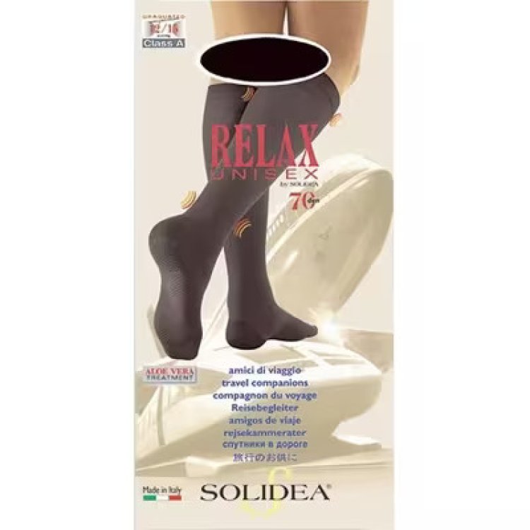 Solidea Relax 70 Den Gambaletto Compressivo Unisex Nero Taglia 5 XXL