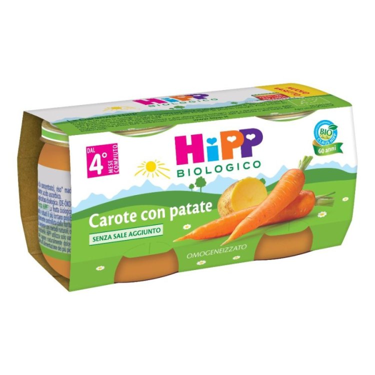 Hipp Bio Omogeneizzato Carote e Patate Per Neonati 2x80g