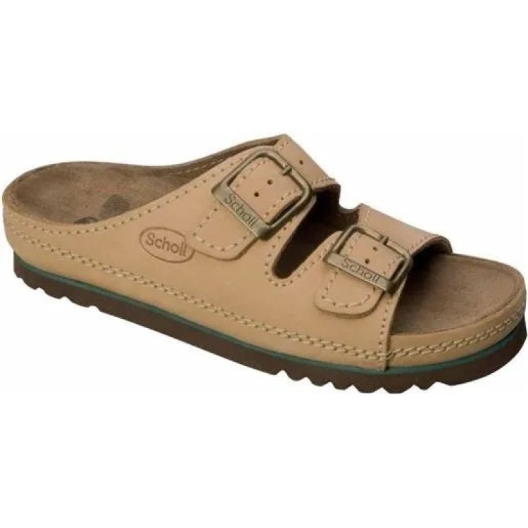 Scholl Air Bag Sandali in Nubuck Cuoio Taglia 37 con Bioprint