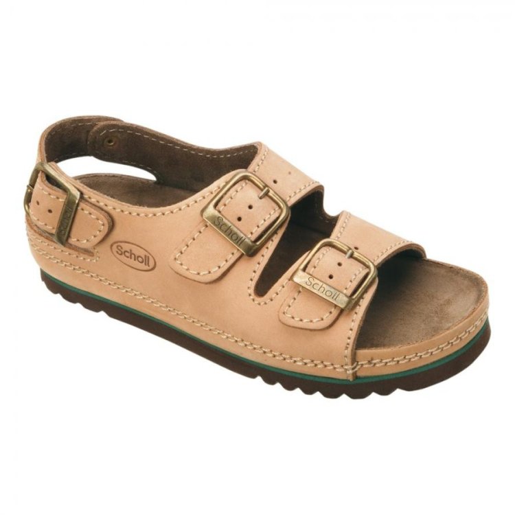 Scholl Air Bag Back Strap Sandali Donna in Nubuck Cuoio Taglia 37