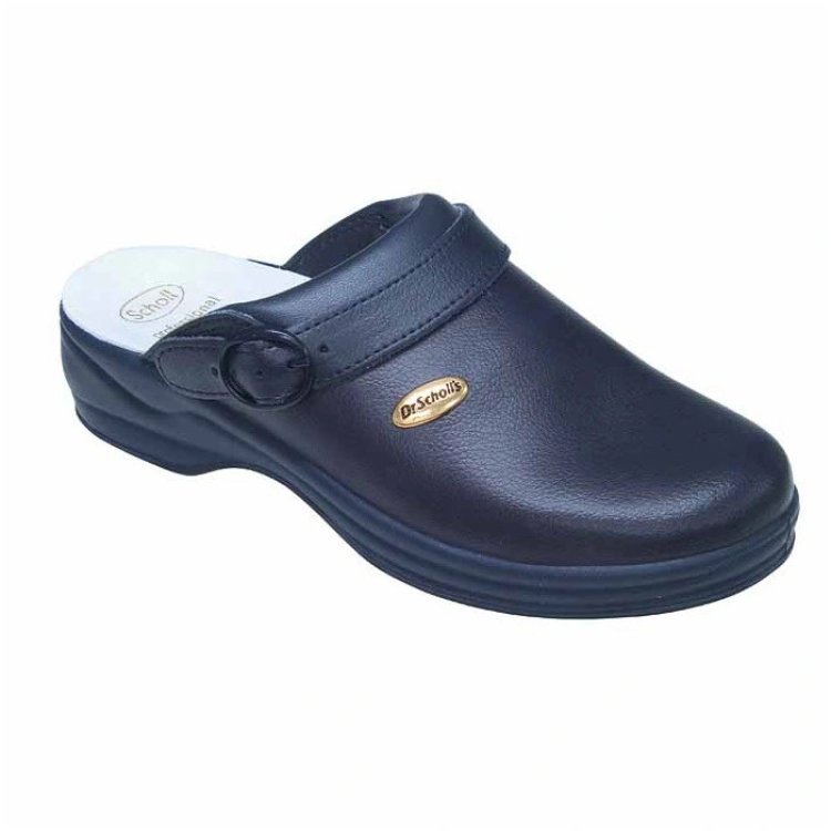 Scholl's Clog Bonus Liscio Zoccoli Sanitari Unisex Blu Navy Taglia 41 in Pelle