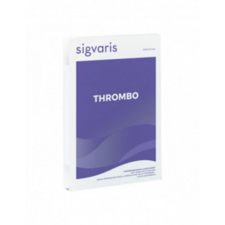 Sigvaris Thrombo Gambaletto Lungo Antiembolia Punta Aperta Bianco Taglia S