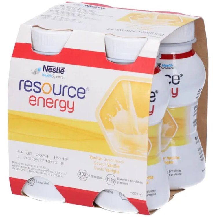 Nestle Resource Energy Vaniglia Alimento Energetico 4x200ml