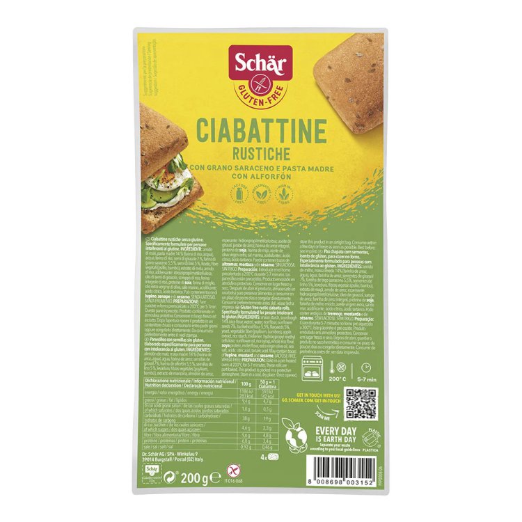 Schar Ciabattine Rustiche Senza Glutine 200 g Schar Ciabattine Rustiche Senza Glutine 200 g