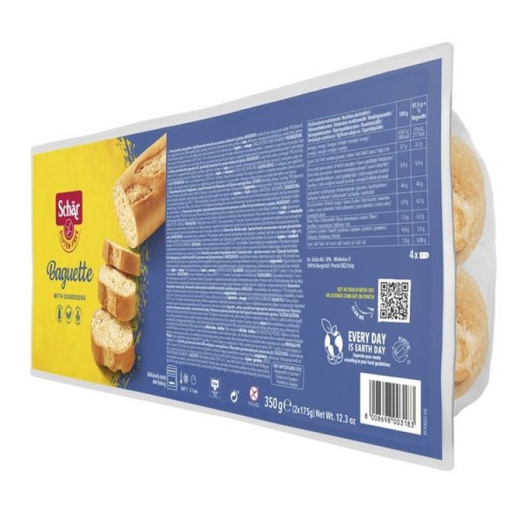 Schar Baguette Senza Glutine Vegano Ricco di Fibre Pane Precotto 2x175g