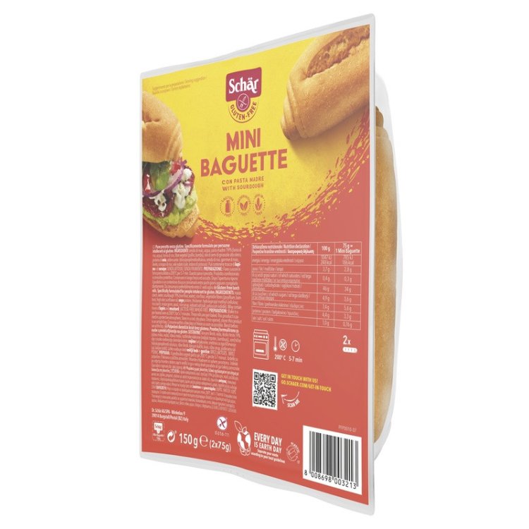 Schar Mini Baguette Senza Glutine e Lattosio Pane Precotta 150g (2x75g)