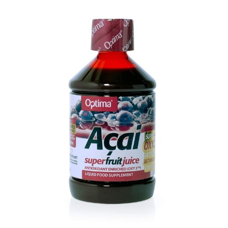 Optima Naturals Succo di Acai Integratore Alimentare con Oxy3 Naturale 500ml