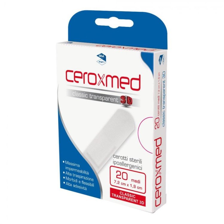 Ceroxmed Classic Trasp Cerotti Trasparenti Sterili Ipoallergenici 20 Pezzi