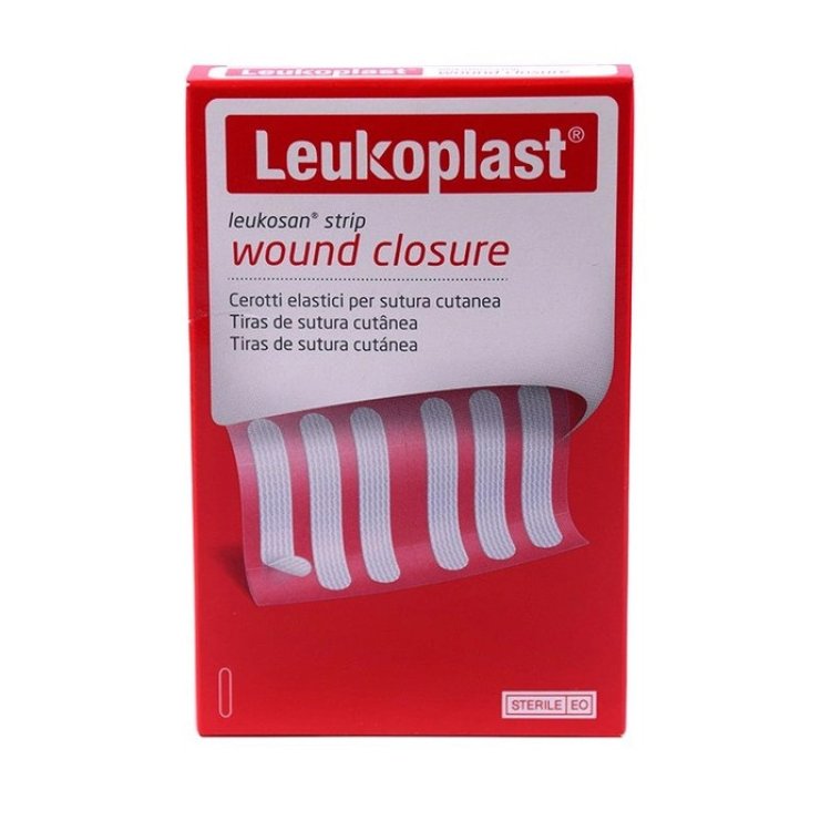 Leukosan Strip Cerotti Sutura Cutanea Sterile 6x38mm per Piccole Ferite - 12 Pezzi