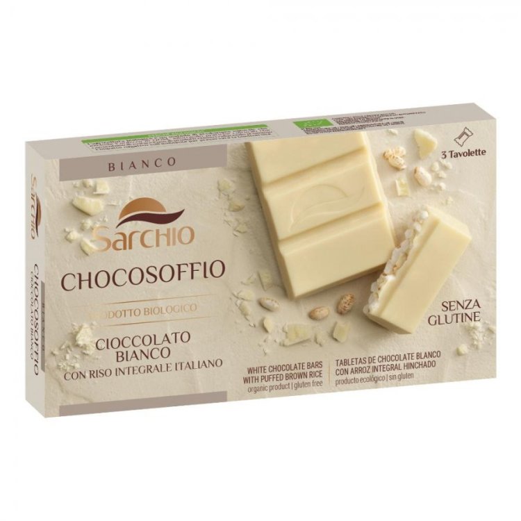 Sarchio Soffio di Riso Cioccolato Bianco Bio Snack Senza Glutine 75g
