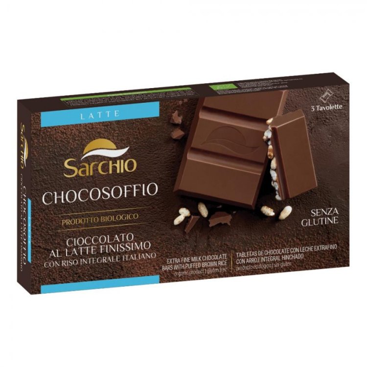 Sarchio Soffio Riso Cioccolato Latte, Snack Senza Glutine, 75g