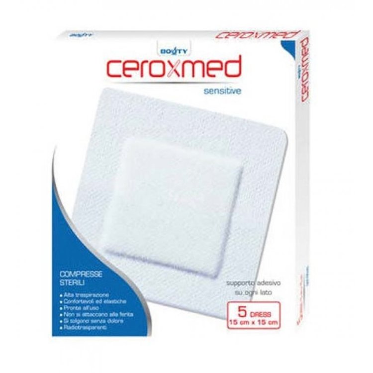 Ceroxmed Dress Sensitive Garza Autoadesiva Ipoallergenica 15x15 cm - 5 Pezzi