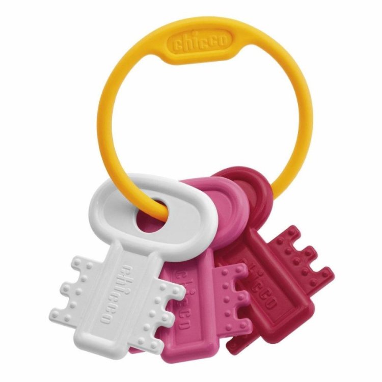 Chicco Chiavi Colorate Rosa Gioco per Sviluppo Uditivo e Dentizione 3+ Mesi