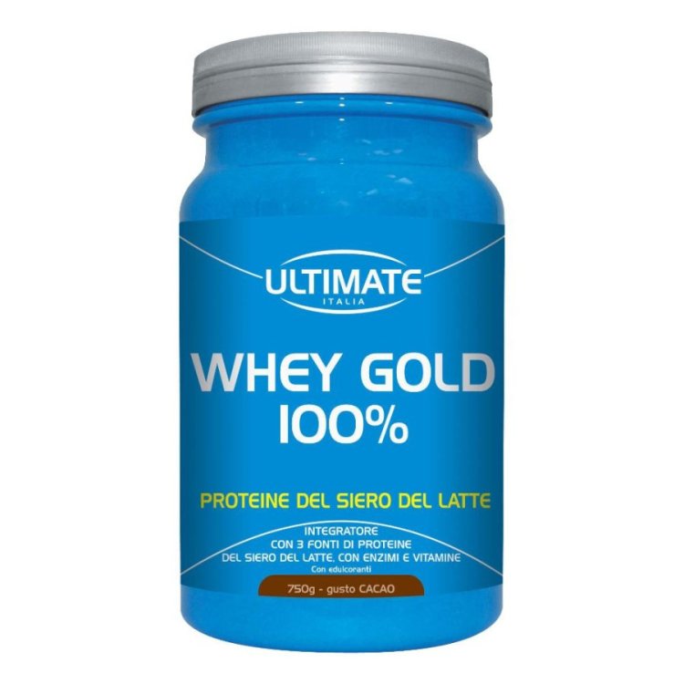 Ultimate Whey Gold 100% Cacao Proteine Gluten Free Integratore Sportivo 750g
