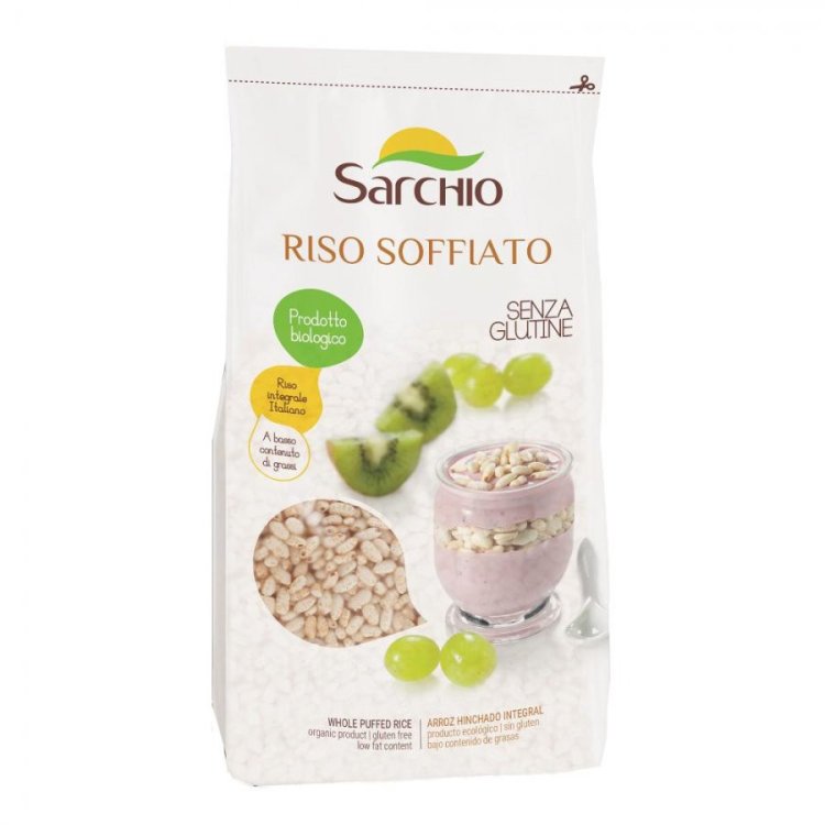 Sarchio Riso Soffiato Biologico Senza Glutine Italiano Ideale per Celiaci 200 g