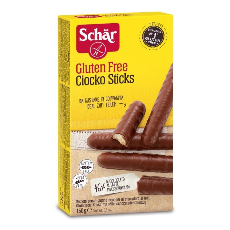 Schar Ciocko Sticks Biscotti Senza Glutine Ricoperti Cioccolato Latte 150g Schar Ciocko Sticks Biscotti Senza Glutine Ricoperti Cioccolato Latte 150g