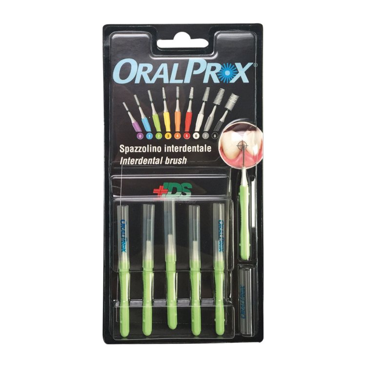 Oralprox Scovolino Interdentale Misura 2 Verde 6 Pezzi con Cappuccio
