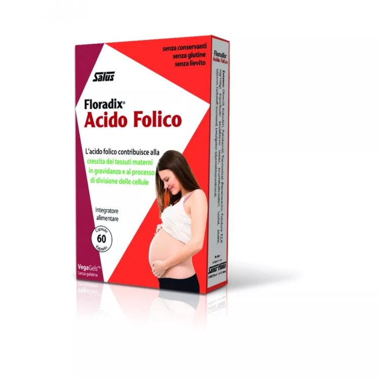 Salus Floradix Acido Folico Integratore per Gravidanza Senza Glutine 60 Capsule