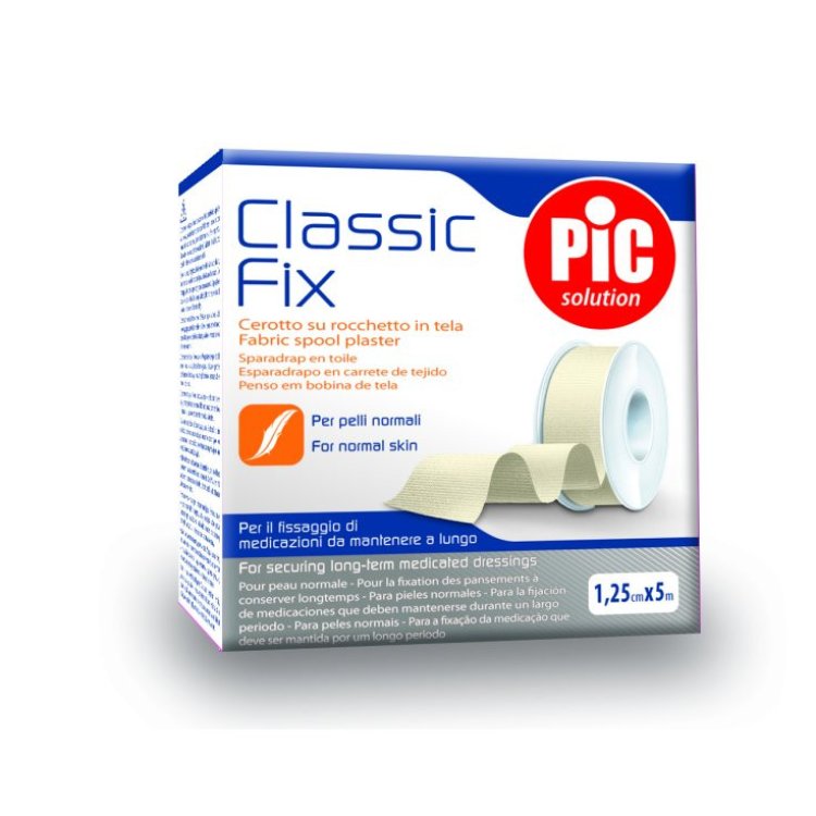 Pic Classic Fix Cerotto in Tela Bianco Traspirante per Pelli Normali 1,25cm x 5m