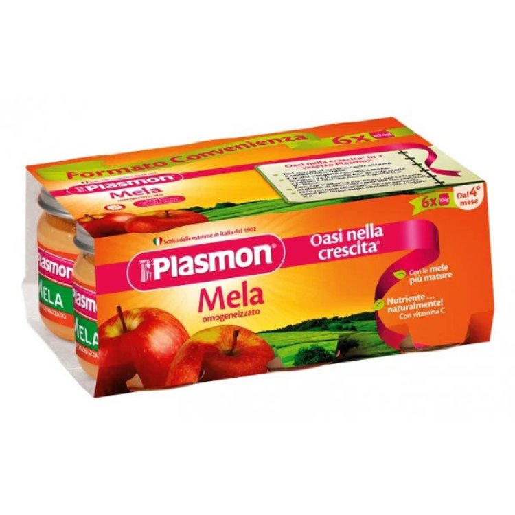 Plasmon Omogeneizzato Mela Alimento Infanzia dal 4&deg; Mese con Vitamina C 6x104g