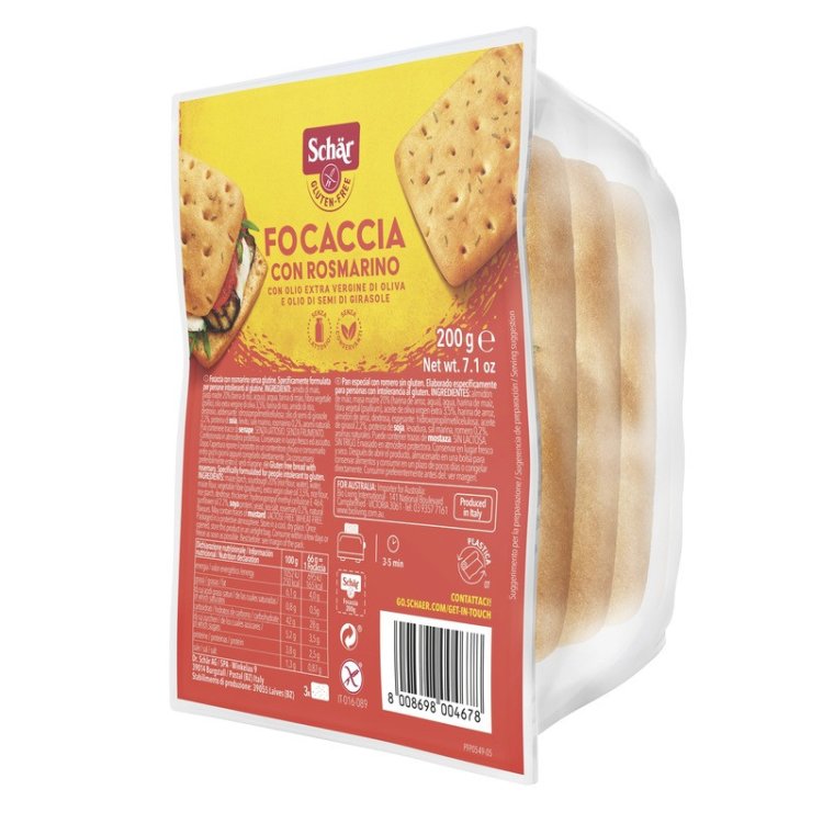 Schar Focaccia con Rosmarino Senza Glutine e Lattosio Alimento Dietetico 200g