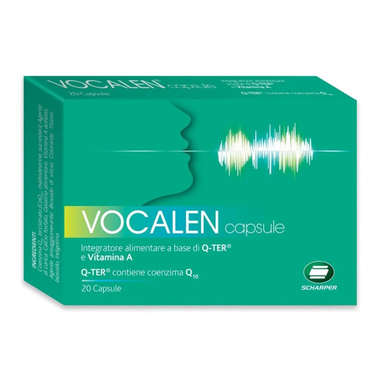 Vocalen Integratore Alimentare per la Gola con Coenzima Q10 e Vitamina A 20 Capsule