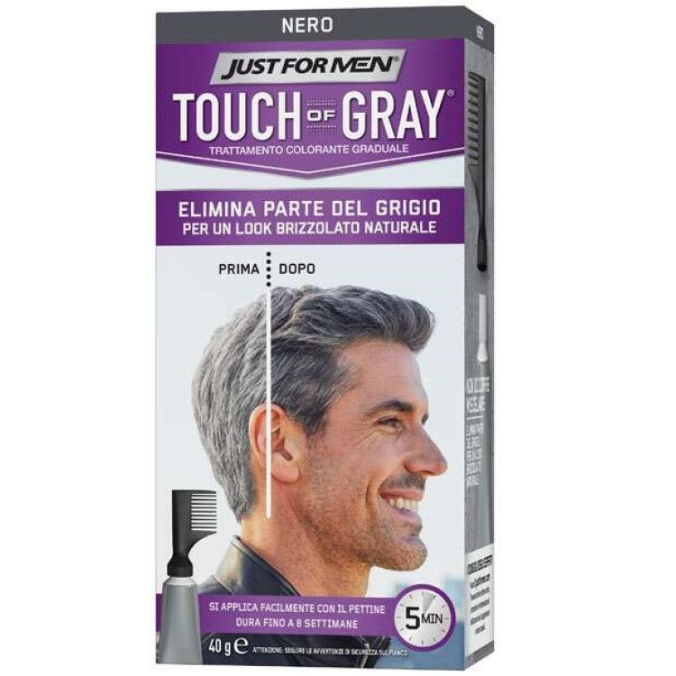 Just For Men Touch Of Gray Trattamento Colorante Graduale Nero Per Uomo