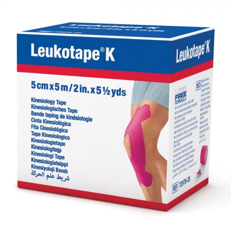 Leukotape Benda Adesiva Fisioterapica Rosa 5cm x 5m