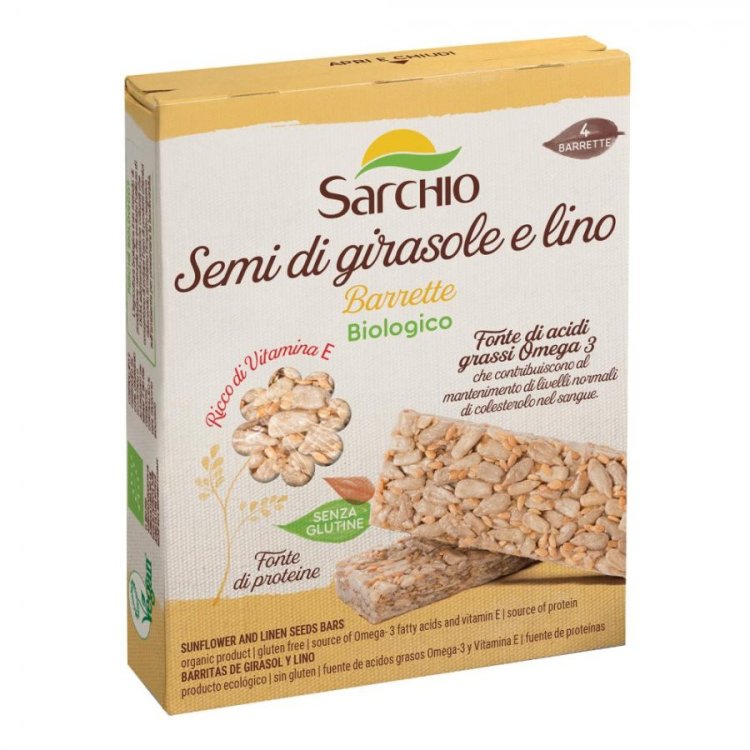 Sarchio Barrette Semi di Girasole e Lino, Fonte di Omega 3, 80g