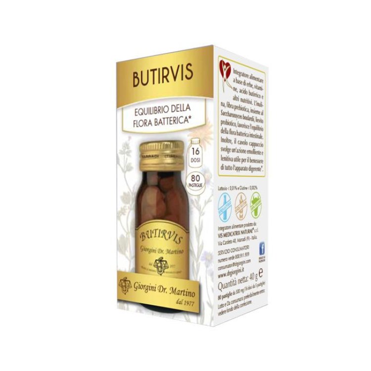 Dr. Giorgini Butirvis Integratore Alimentare per Flora Intestinale 80 Pastiglie