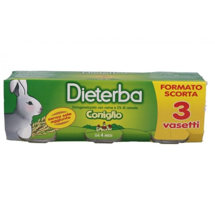 Dieterba Omogeneizzato Coniglio Alimento Infanzia dal 4 Mese - 3x80g