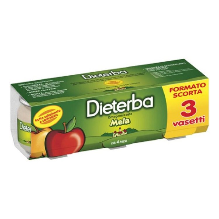 Dieterba Omogeneizzato Mela per Infanzia +4 Mesi, 3x80g