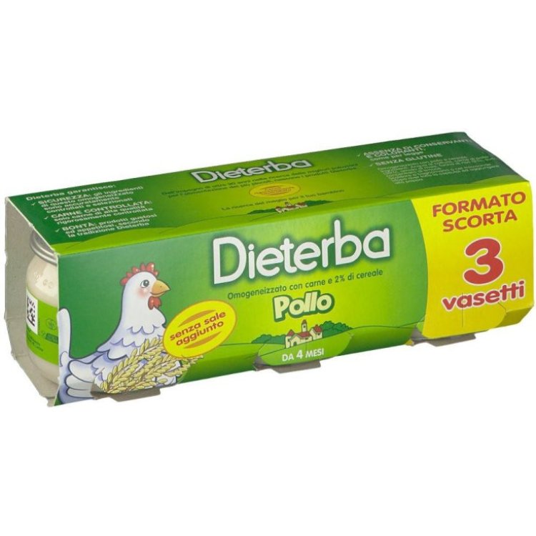 Dieterba Omogeneizzato Pollo per Bambini dal 4&deg; Mese 3x80g