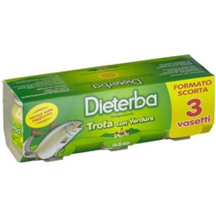 Dieterba Omogeneizzato Trota con Verdure per Bambini Senza Glutine 3x80g