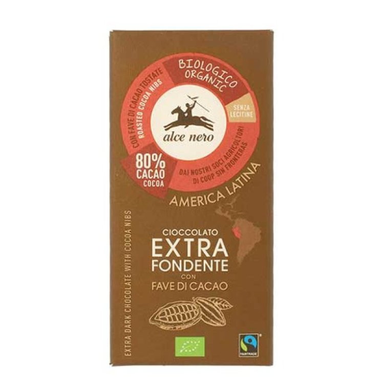 Alce Nero Cioccolato Extra Fondente con Fave di Cacao Biologico 100 g